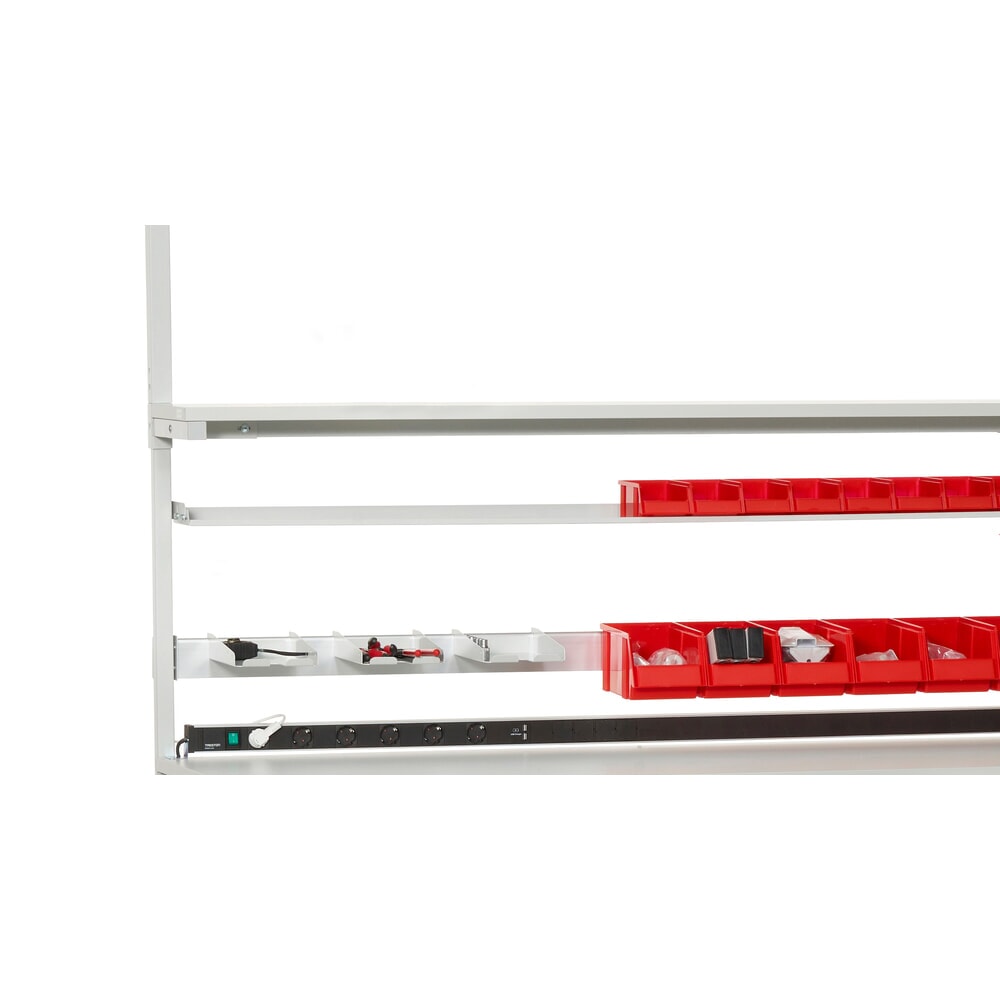 N° de l'image du produit 3 : Tablette de rangement pour casiers de rangement, LxP 1 719 x 145 mm, pour une largeur de table de 1 800 mm