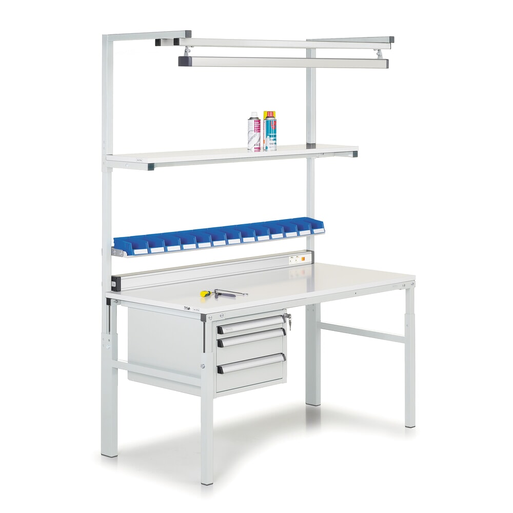 N° de l'image du produit 4 : Porte-outils et rampe lumineuse pour tables de travail, largeur 1 800 mm