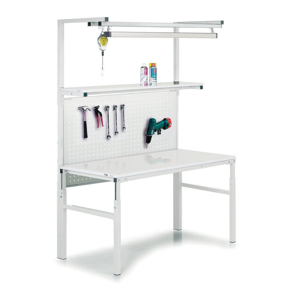 N° de l'image du produit 6 : TRESTON Table de travail avec tablette surélevée, réglable en hauteur, capacité de charge 300 kg, lxP 1 500 x 700 mm