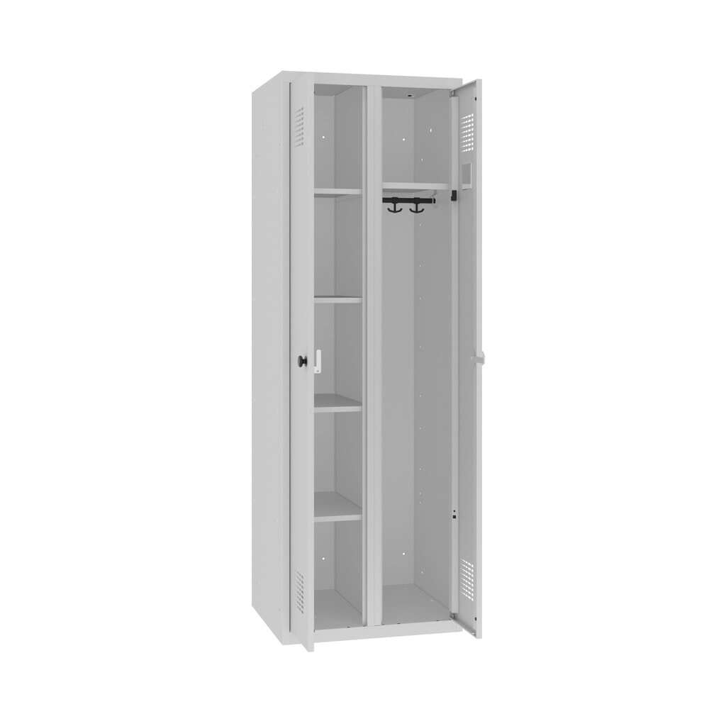 Product afbeelding: Steinbock® kleding-/waskast, 1 compartiment, draaigrendelslot, hxbxd 1.800 x 600 x 500 mm, lichtgrijs/lichtgrijs