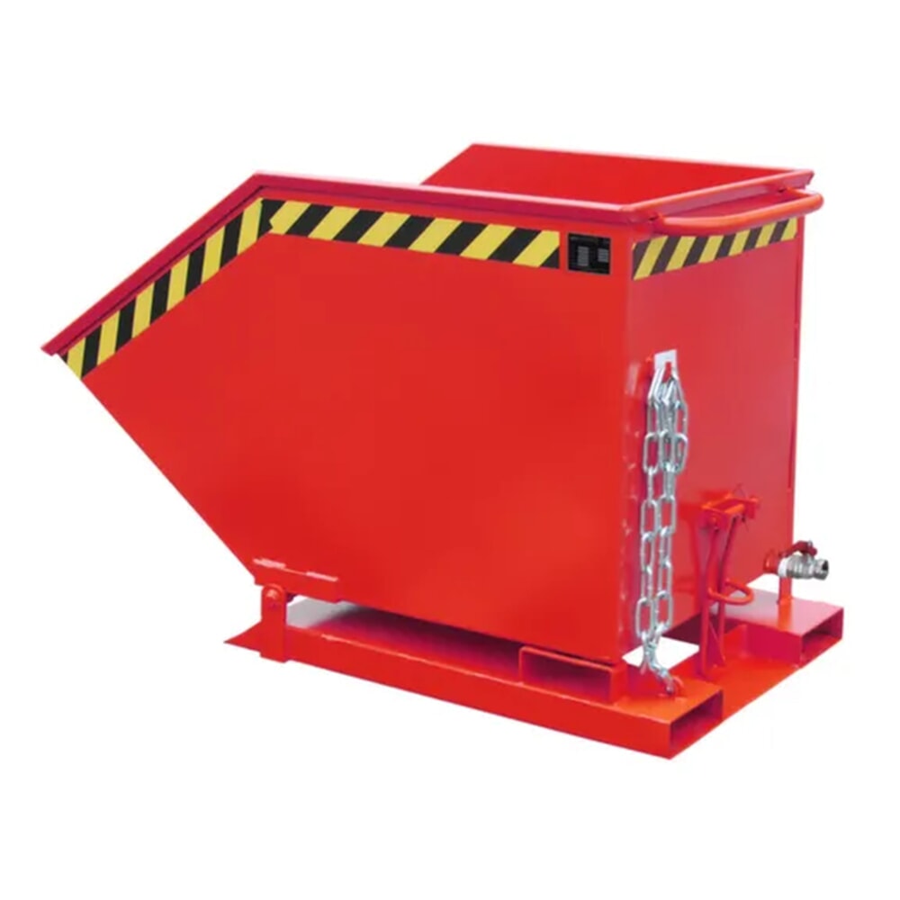 Product afbeelding: Bauer® Spanenkantelbak, kastvormige kuip, gelakt, volume 0,25 m³, RAL 3000 vuurrood