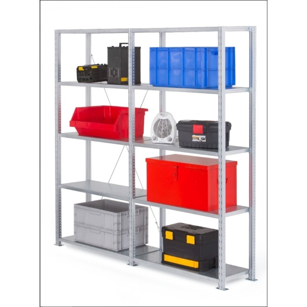 Productafbeelding nr. 7: ManOrga Legbordrek, AF, met staalpanelen als legborden, vaklast 350 kg, verzinkt, H x B x D 2.000 x 1.000 x 400 mm