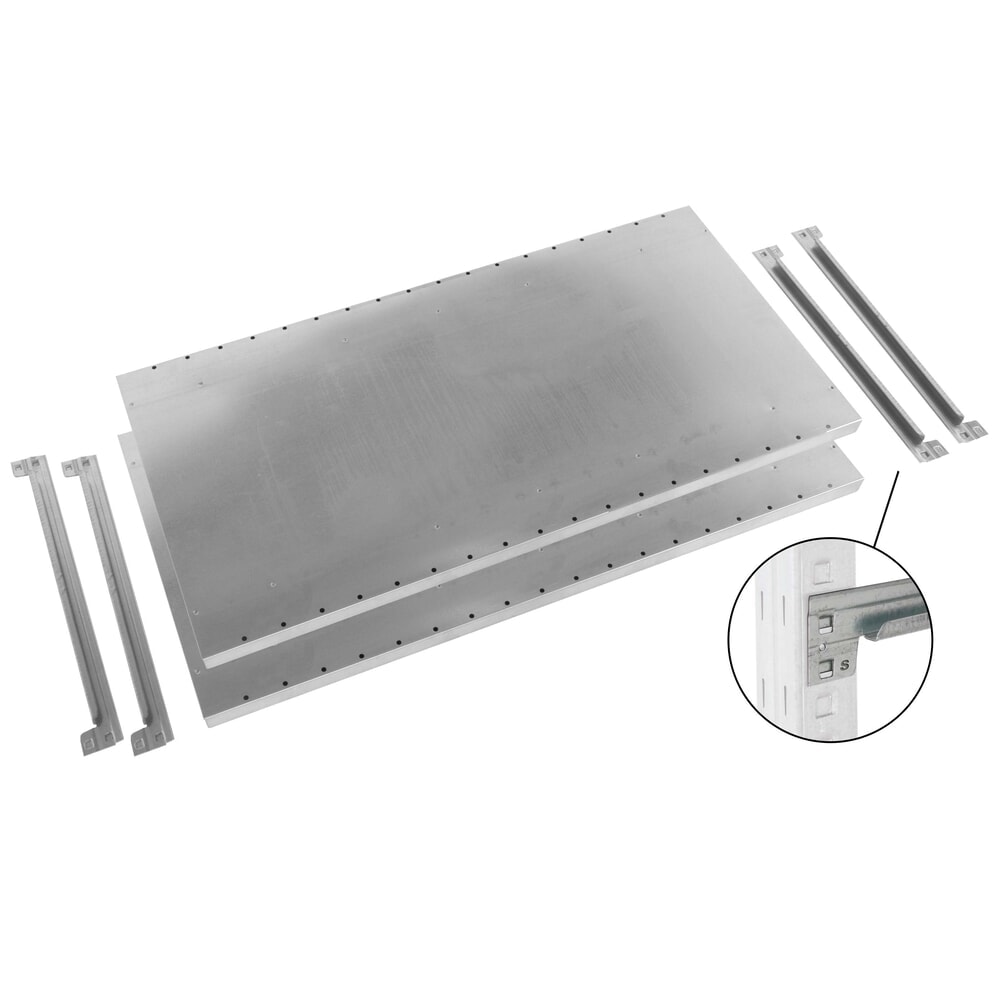 Productafbeelding nr. 10: ManOrga Legbordrek, AF, met staalpanelen als legborden, vaklast 350 kg, verzinkt, H x B x D 2.000 x 1.000 x 400 mm
