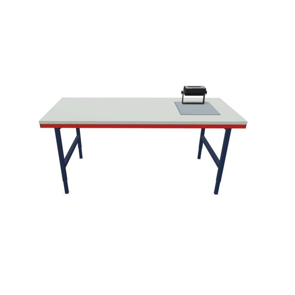 Illustration du produit: Rocholz Table d’emballage SYSTEM 2000 réglable manuellement en hauteur avec balance jusqu’à 60 kg, non soumise à l’homologation métrologique, H x l x P 690-960 x 2 000 x 920 mm