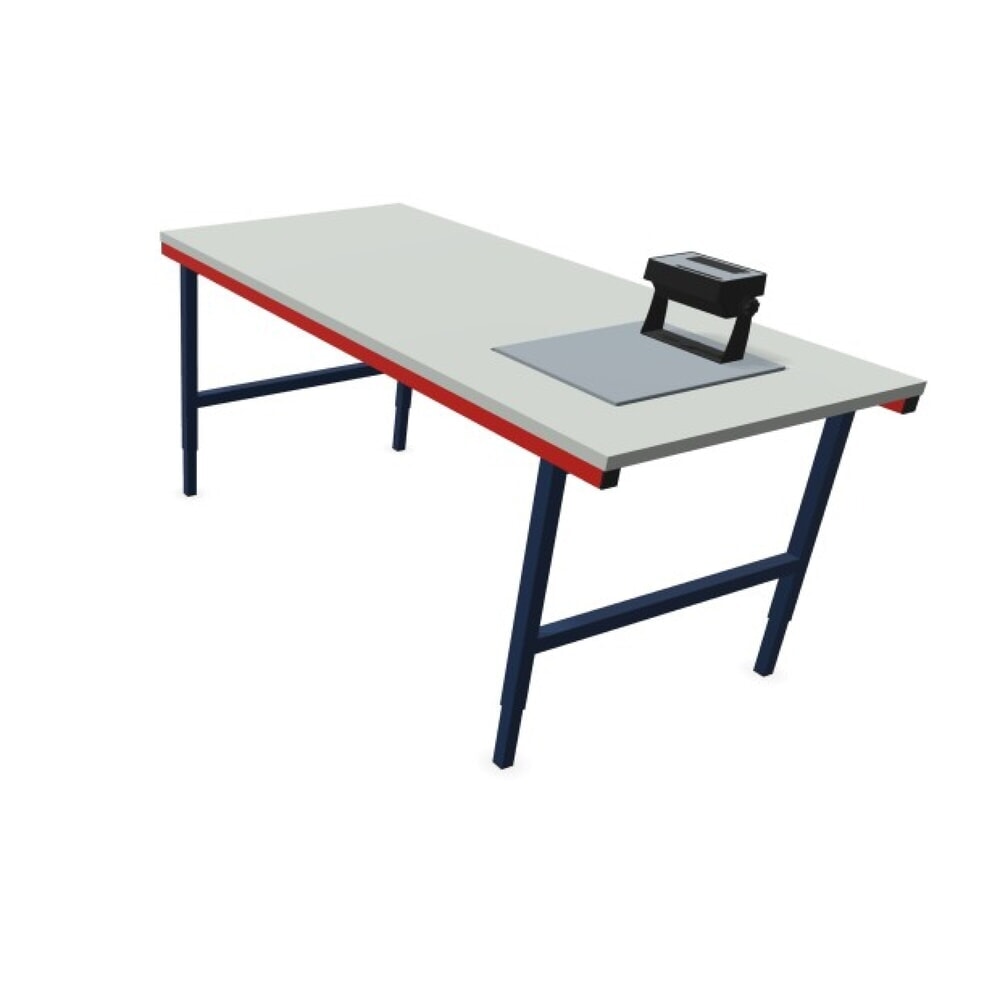 Productafbeelding nr. 6: Rocholz handmatig in hoogte verstelbare paktafel SYSTEM 2000 met weegschaal tot 60 kg, niet ijkbaar, hxbxd 690-960 x 2000 x 920 mm