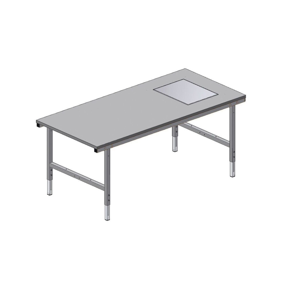 Productafbeelding nr. 8: Rocholz handmatig in hoogte verstelbare paktafel SYSTEM 2000 met weegschaal tot 60 kg, niet ijkbaar, hxbxd 690-960 x 2000 x 920 mm