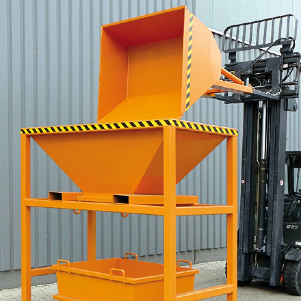 N° de l'image du produit 2 : Silo de transfert avec entrées de fourche, bâti-support, RAL 7016 gris anthracite