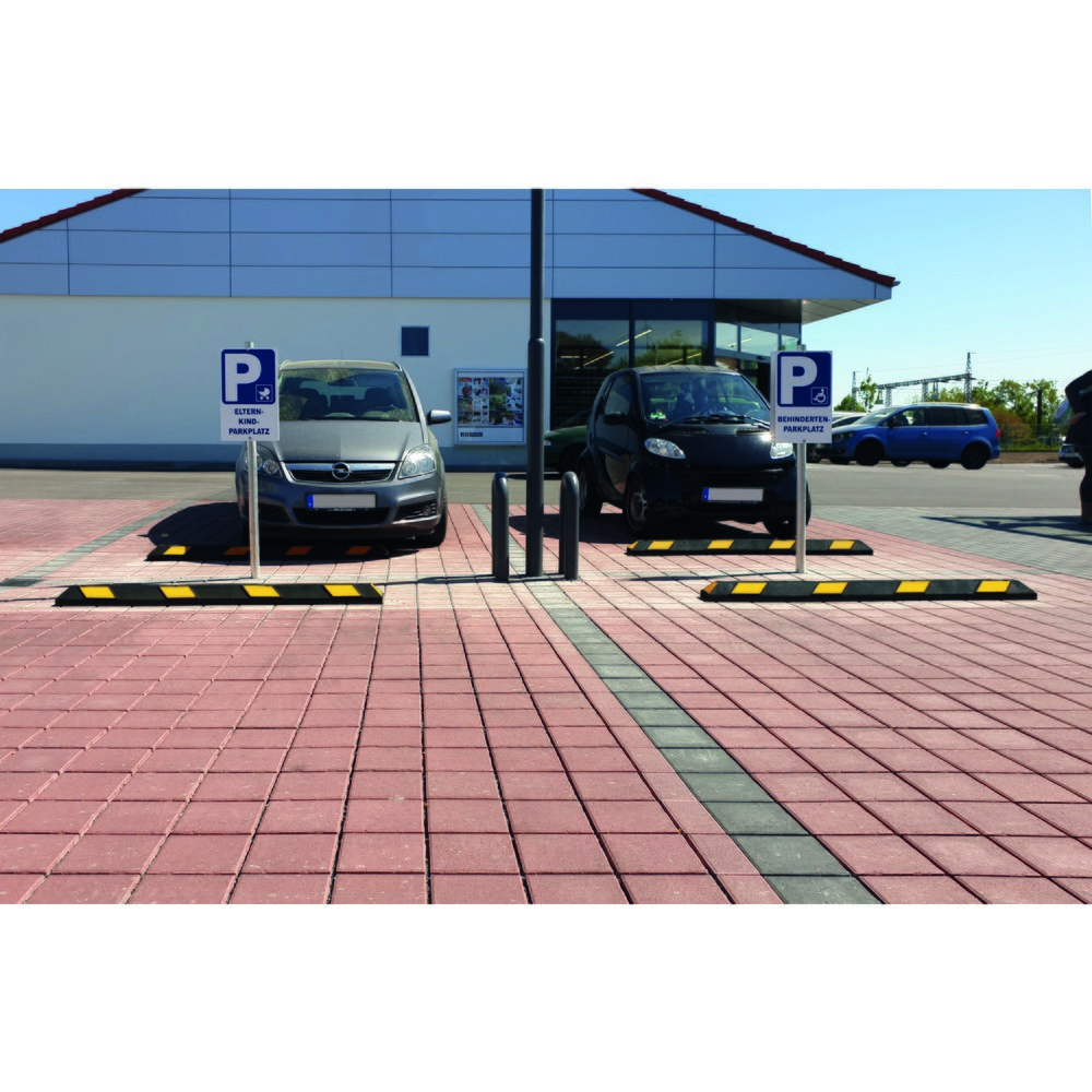 Productafbeelding nr. 3: Park-Aid® wielstop, zwart met gele reflecterende tape, breedte 550mm