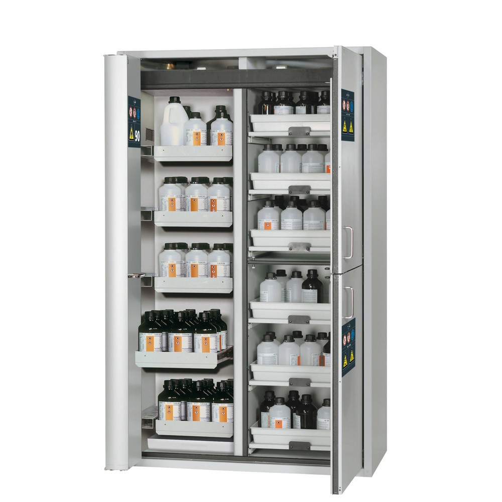 Produktabbildung Nr. 1: asecos® Combinatiekast K-PHOENIX-90, HxBxD 1,969 x 1.197 x 617 mm, stalen plaat: 6x uitschuifbare lade, 1x vloerlade, 6x plankverlengingen met PP-lade