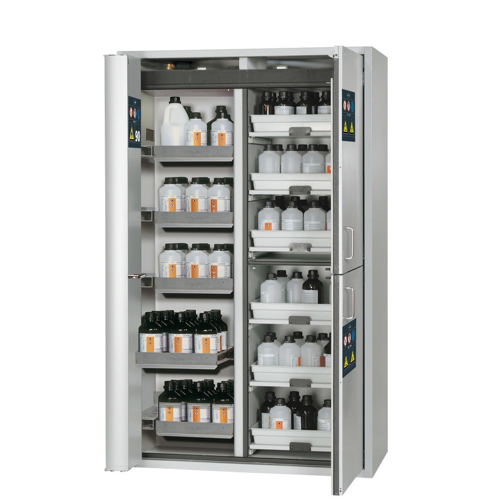 Produktabbildung Nr. 1: asecos® K-PHOENIX-90 Combinatiekast HxBxD 1.969 x 1.197 x 617 mm RVS: 6x uitschuifbare lade, 1x vloerlade, 6x lade met PP-lade