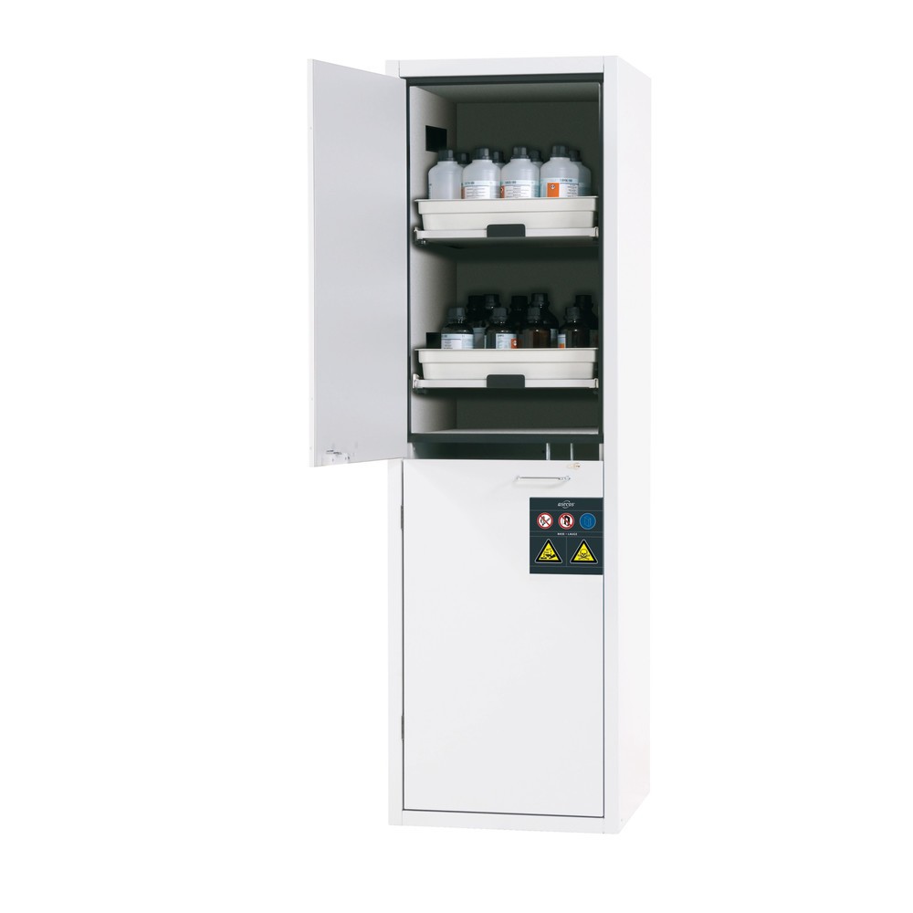 Produktabbildung Nr. 1: asecos® Klassieke Zuur- en Liquor Kast HxBxD 1.965 x 597 x 603 mm 4x Plankuitbreidingen met PP Lab Laboratory Wit