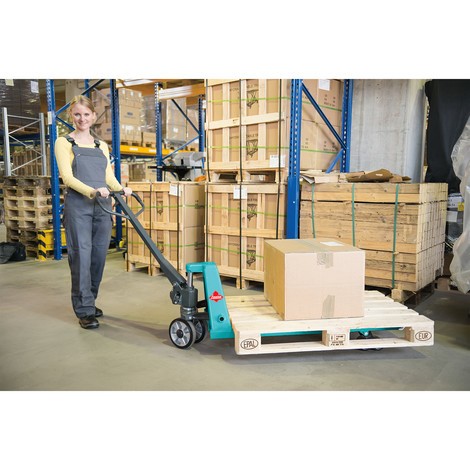 N° de l'image du produit 9 : Transpalette manuel Ameise® PTM 2.0 avec levée rapide, capacité de charge 2&nbsp;000&nbsp;kg, longueur de fourche 1&nbsp;150&nbsp;mm, polyuréthane, galets tandem