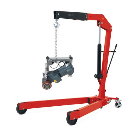 Werkplaatskraan met gespreid onderstel en snelheffing, inklapbaar