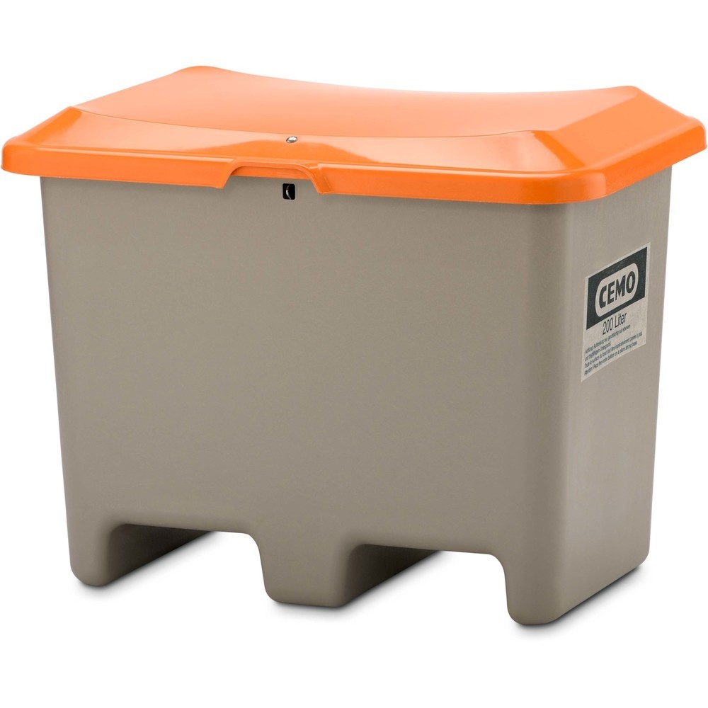 Produktabbildung Nr. 2: Bac à sel CEMO, gris/orange, 200 litres, avec entrées de fourche