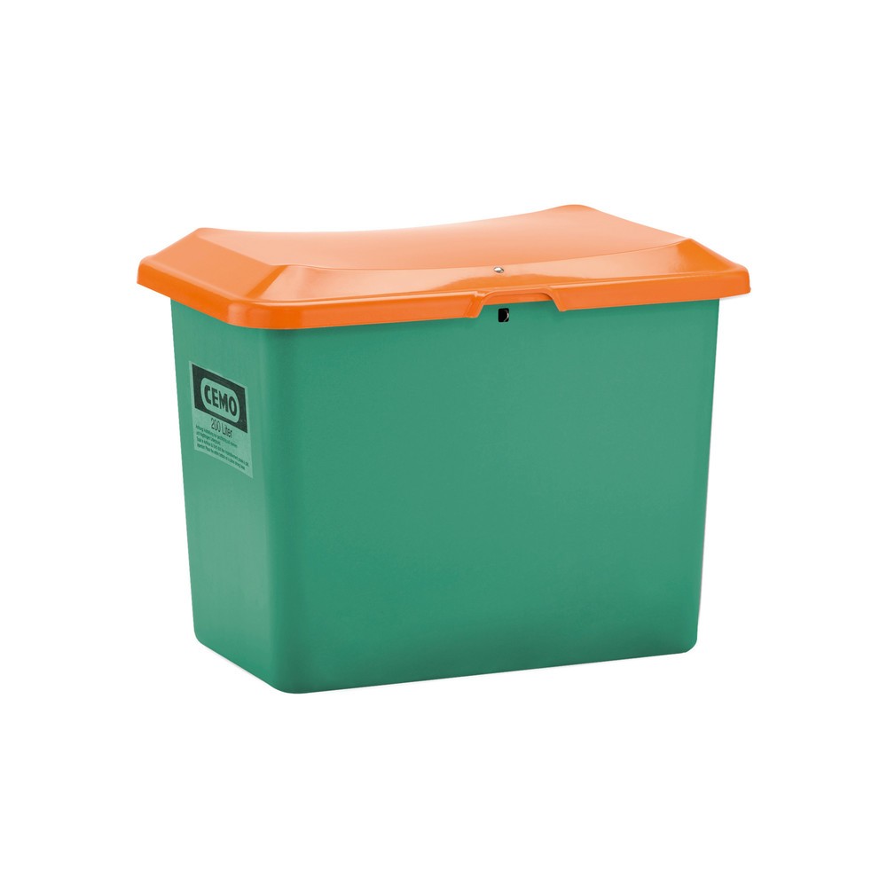 N° de l'image du produit 1 : Bac à sel CEMO, gris/orange, 400 litres, avec entrées de fourche