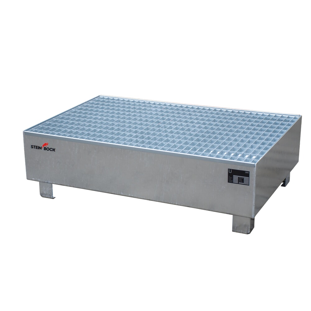 Illustration du produit: Bac collecteur Steinbock®, 2x 200 l, H x l x P 360 x 800 x 1 200 mm, avec caillebotis, galvanisé à chaud