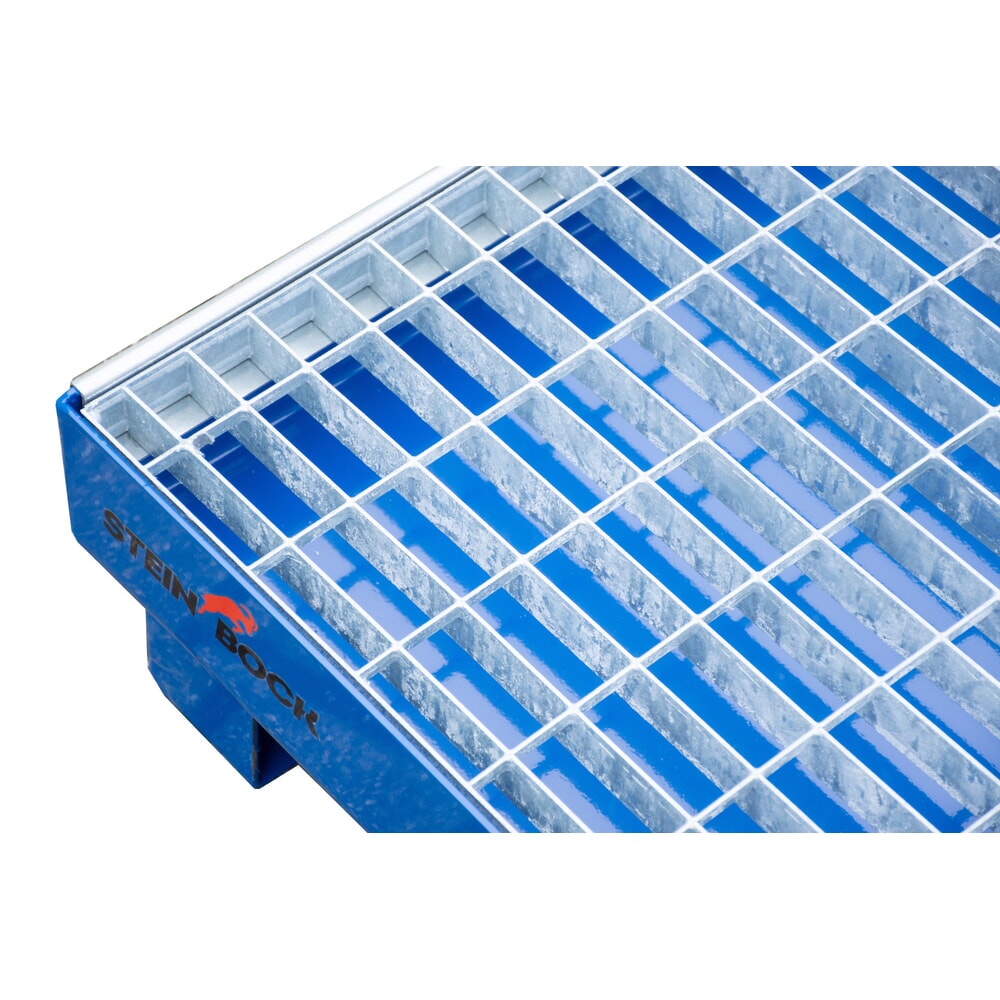 Produktabbildung Nr. 4: Bac de rétention Steinbock® pour 6 fûts de 60 litres, avec caillebotis, bleu