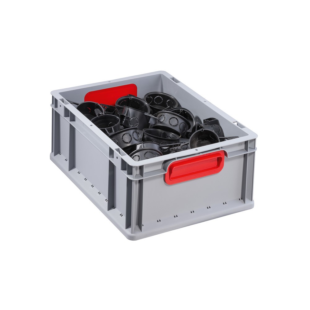 Produktabbildung Nr. 3: Bac empilable norme Europe, avec poignées rouges encastrées, 16 litres