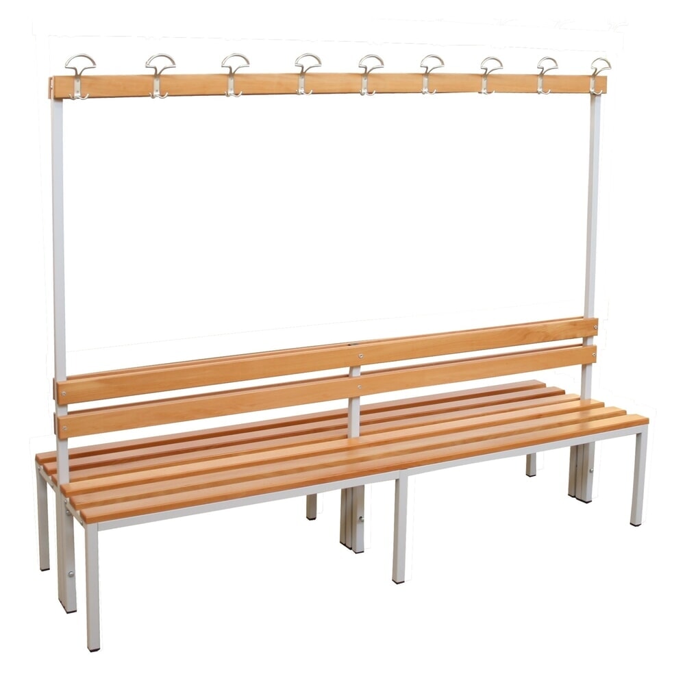 Produktabbildung Nr. 1: Banc pour vestiaire Steinbock®, bilatéral avec baguette à crochets, longueur 2 000 mm, sans porte-chaussure