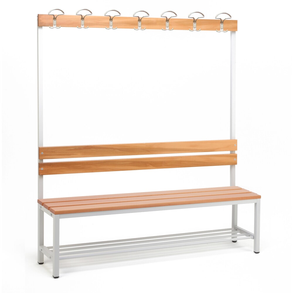Produktabbildung Nr. 1: Banc pour vestiaire Steinbock®, unilatéral avec baguette à crochets, longueur 1 500 mm, avec porte-chaussure