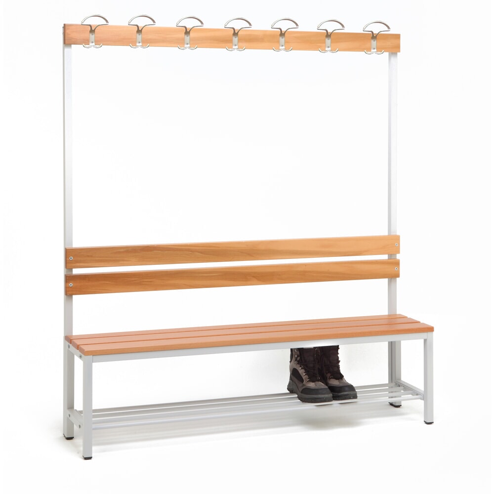 Produktabbildung Nr. 6: Banc pour vestiaire Steinbock®, unilatéral avec baguette à crochets, longueur 1 500 mm, avec porte-chaussure