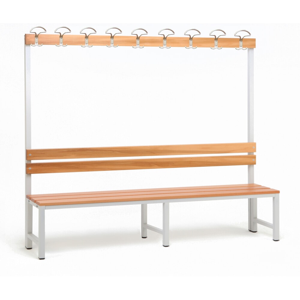 Produktabbildung Nr. 1: Banc pour vestiaire Steinbock®, unilatéral avec baguette à crochets, longueur 2 000 mm, sans porte-chaussure