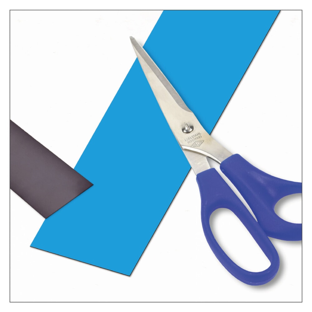 N° de l'image du produit 1 : Bande de marquage magnétique, rouleau, hauteur 50 mm, bleue
