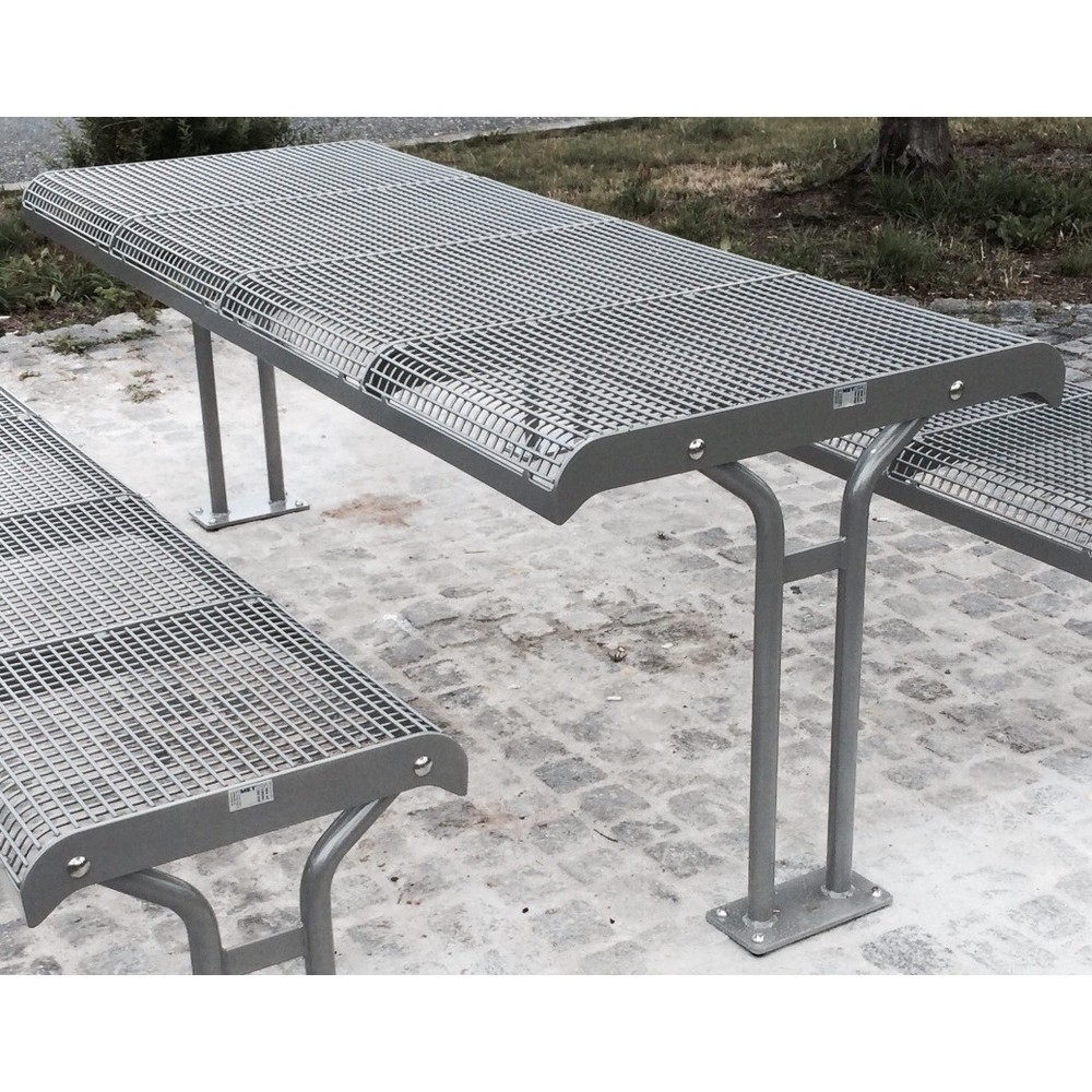 Produktabbildung Nr. 2: Table en treillis métallique Ergolax, HxlxP 780 x 1.958 x 780 mm, avec fixation par bride, brun gris