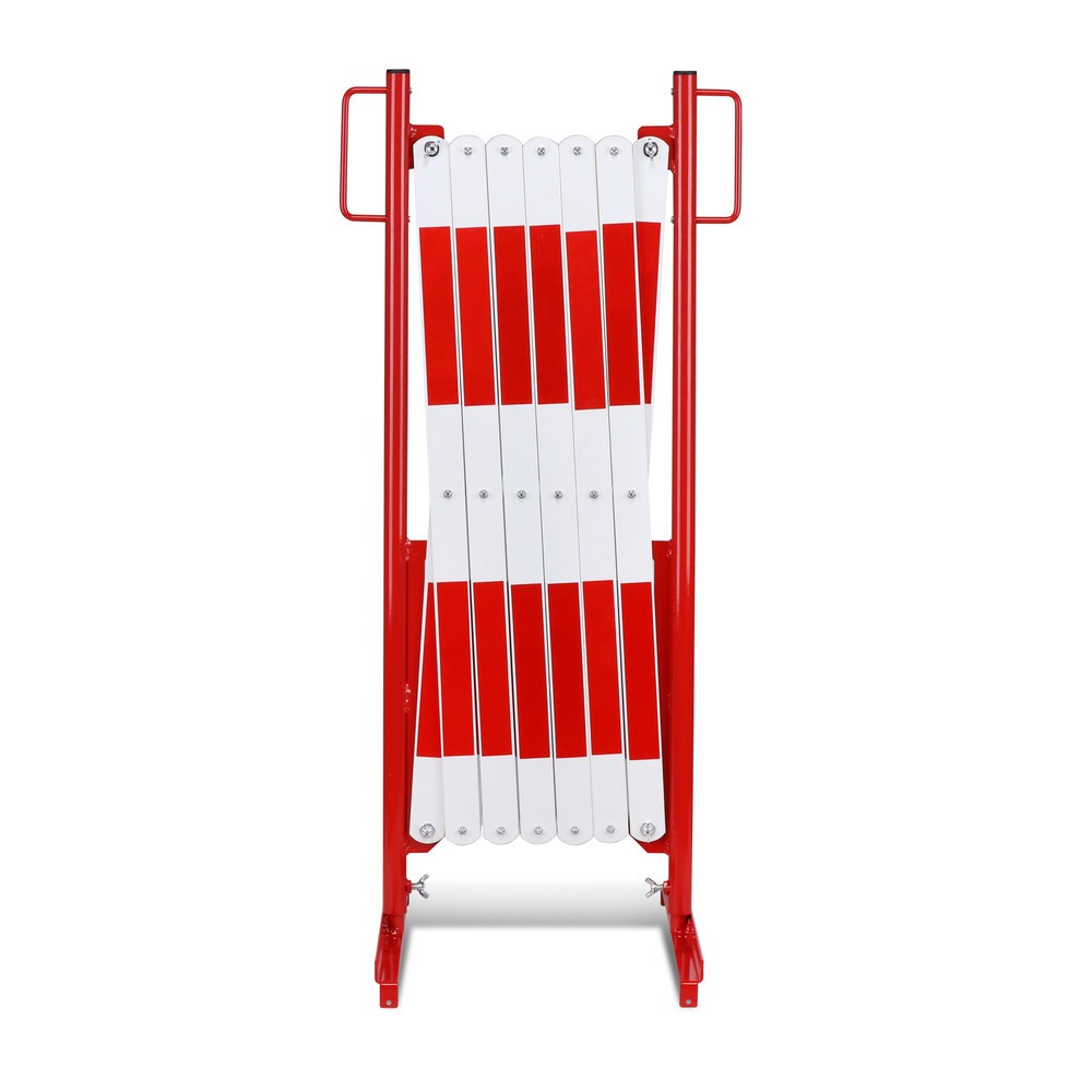N° de l'image du produit 1 : Barrière extensible dancop, pied des deux côtés, largeur 4 000 mm, rouge/blanc