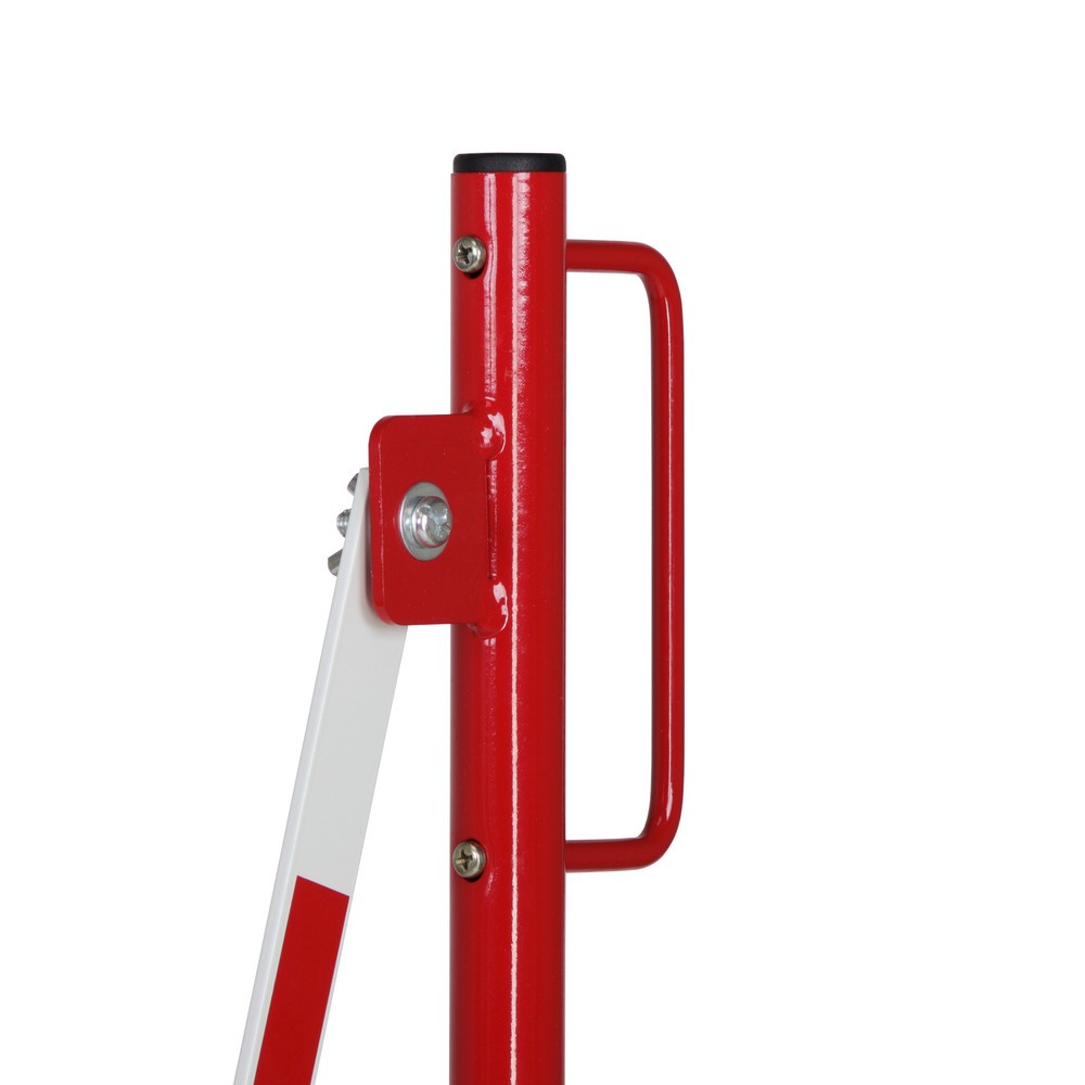Produktabbildung Nr. 9: Barrière extensible dancop, roues d'un côté, montage mural, largeur 4 000 mm, rouge/blanc