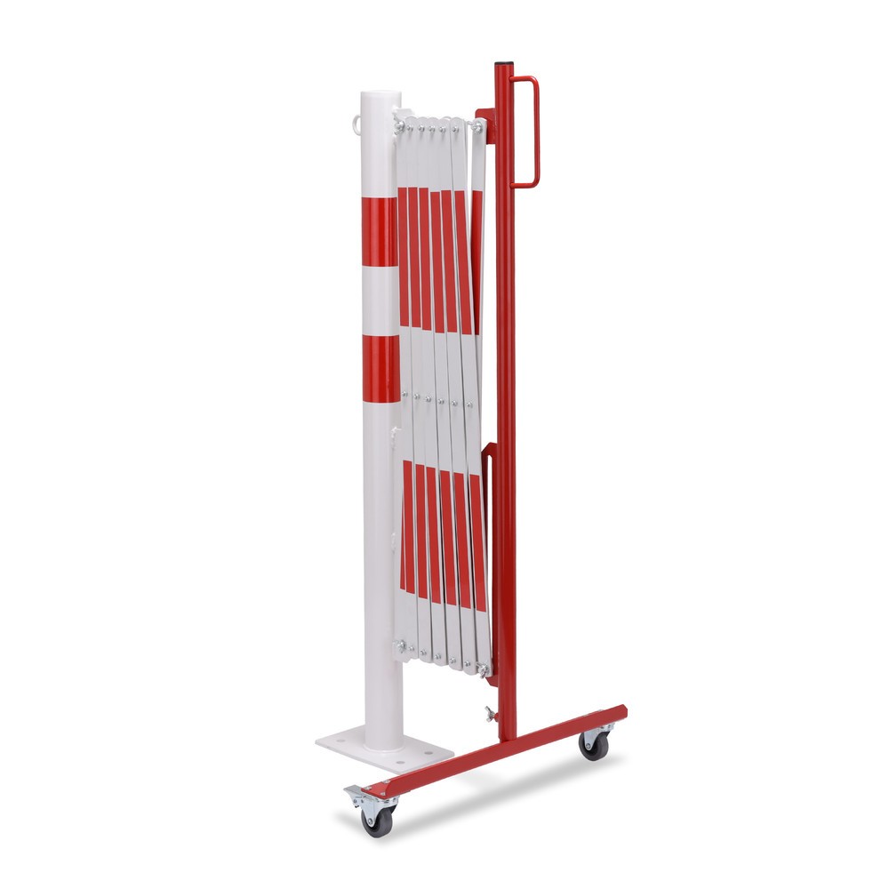 Produktabbildung Nr. 2: Barrière extensible dancop avec potelets, Ø 60 mm, largeur 3 600 mm, rouge/blanc