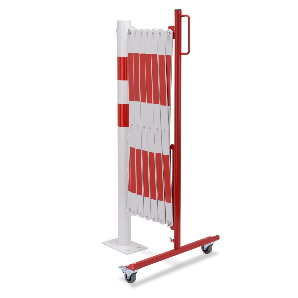 Produktabbildung Nr. 2: Barrière extensible dancop avec potelets, Ø 60 mm, largeur 4 000 mm, rouge/blanc
