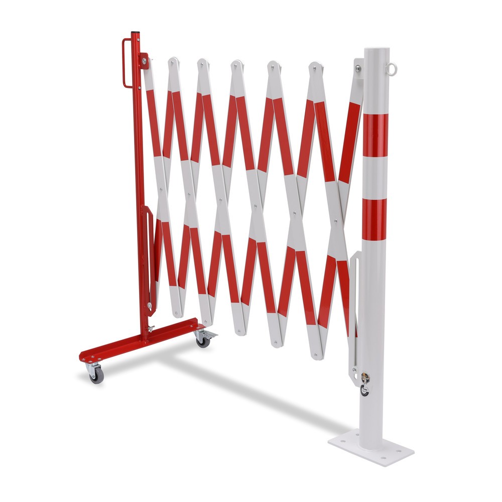 Produktabbildung Nr. 6: Barrière extensible dancop avec potelets, Ø 60 mm, largeur 4 000 mm, rouge/blanc