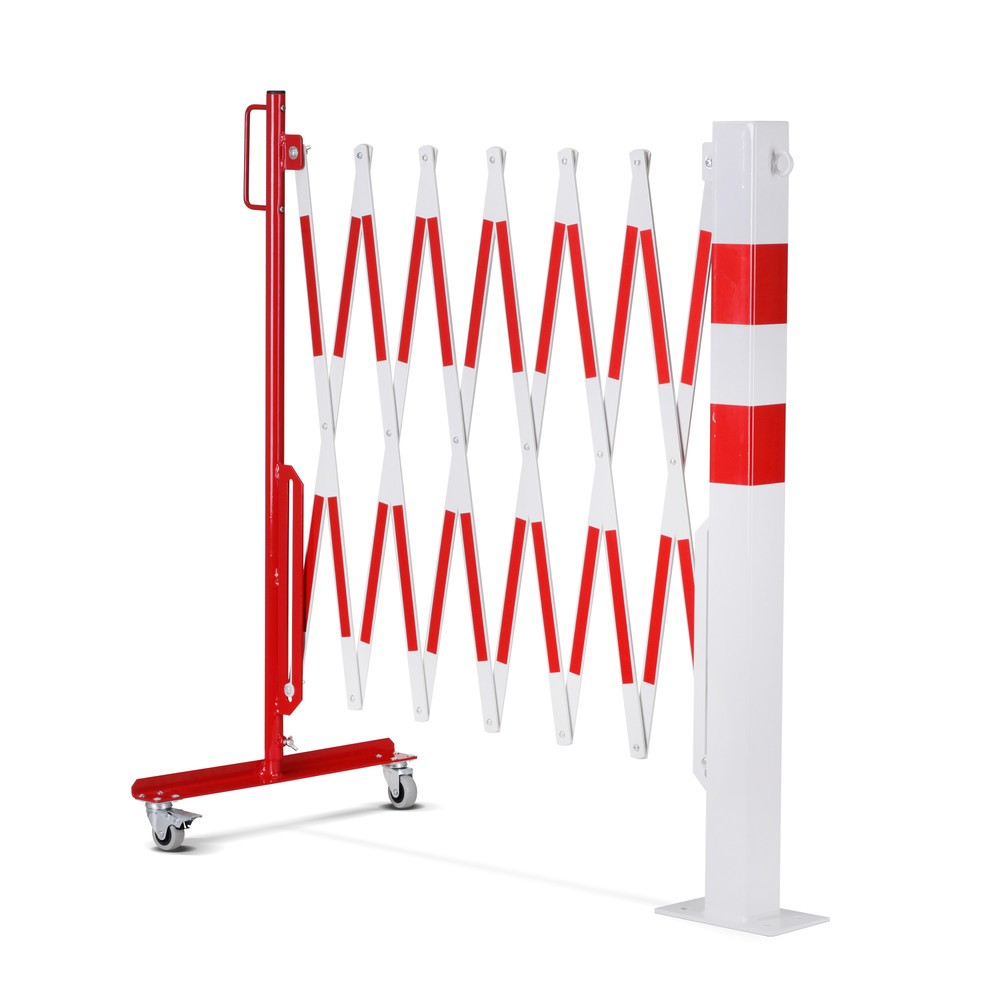 Produktabbildung Nr. 6: Barrière extensible dancop avec potelets, 70 x 70 mm, largeur 3 600, rouge/blanc