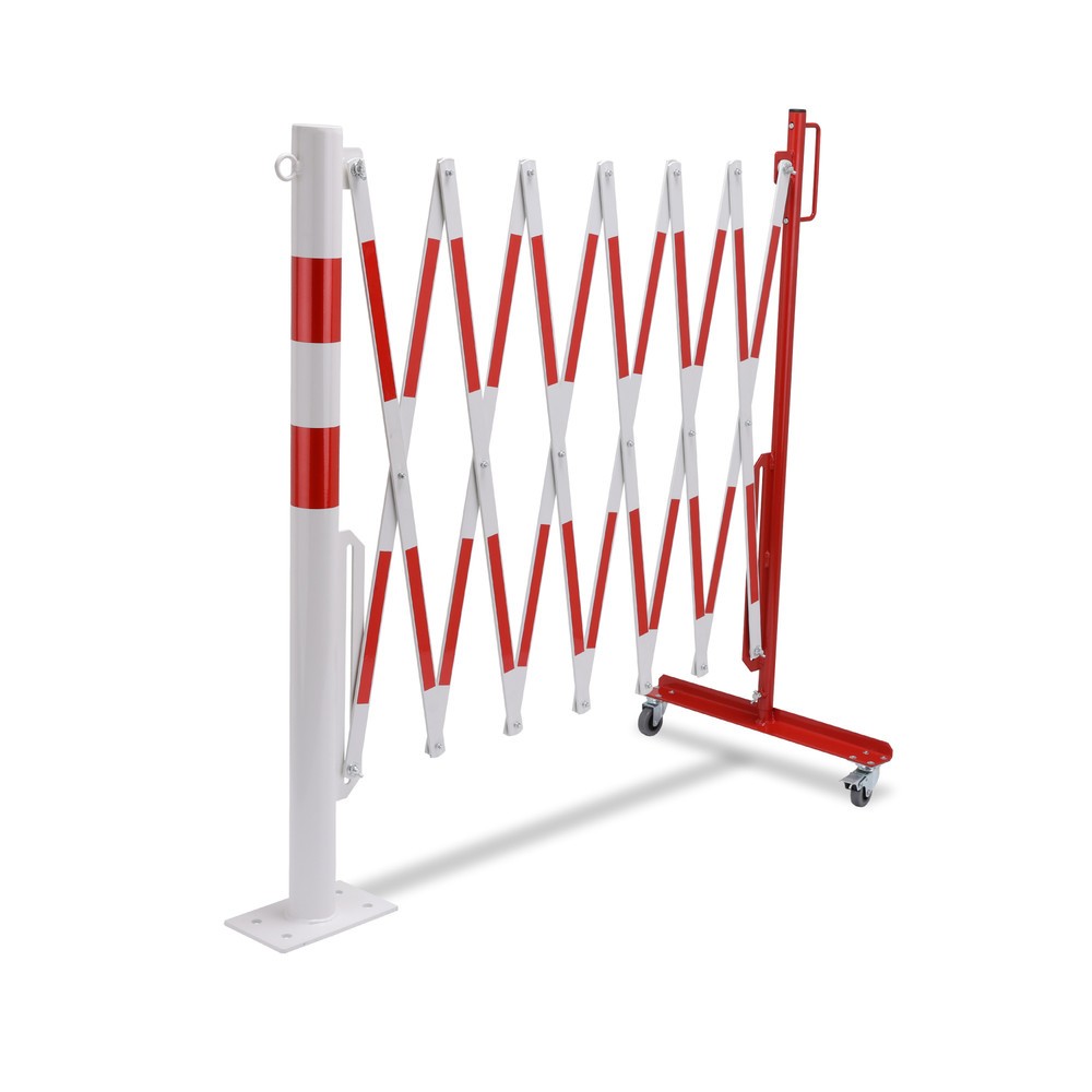 Produktabbildung Nr. 8: Barrière extensible dancop avec potelets, Ø 60 mm, largeur 3 600 mm, rouge/blanc
