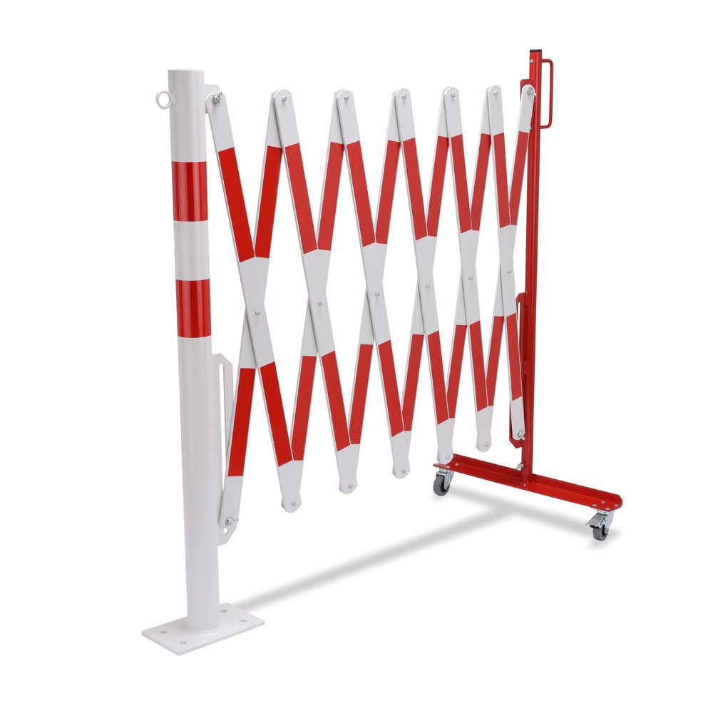 Produktabbildung Nr. 8: Barrière extensible dancop avec potelets, Ø 60 mm, largeur 4 000 mm, rouge/blanc
