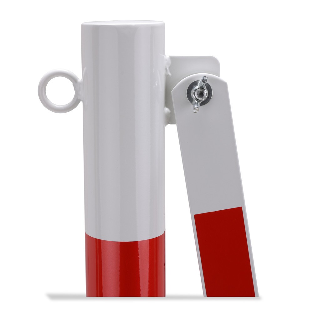 Produktabbildung Nr. 9: Barrière extensible dancop avec potelets, Ø 60 mm, largeur 4 000 mm, rouge/blanc