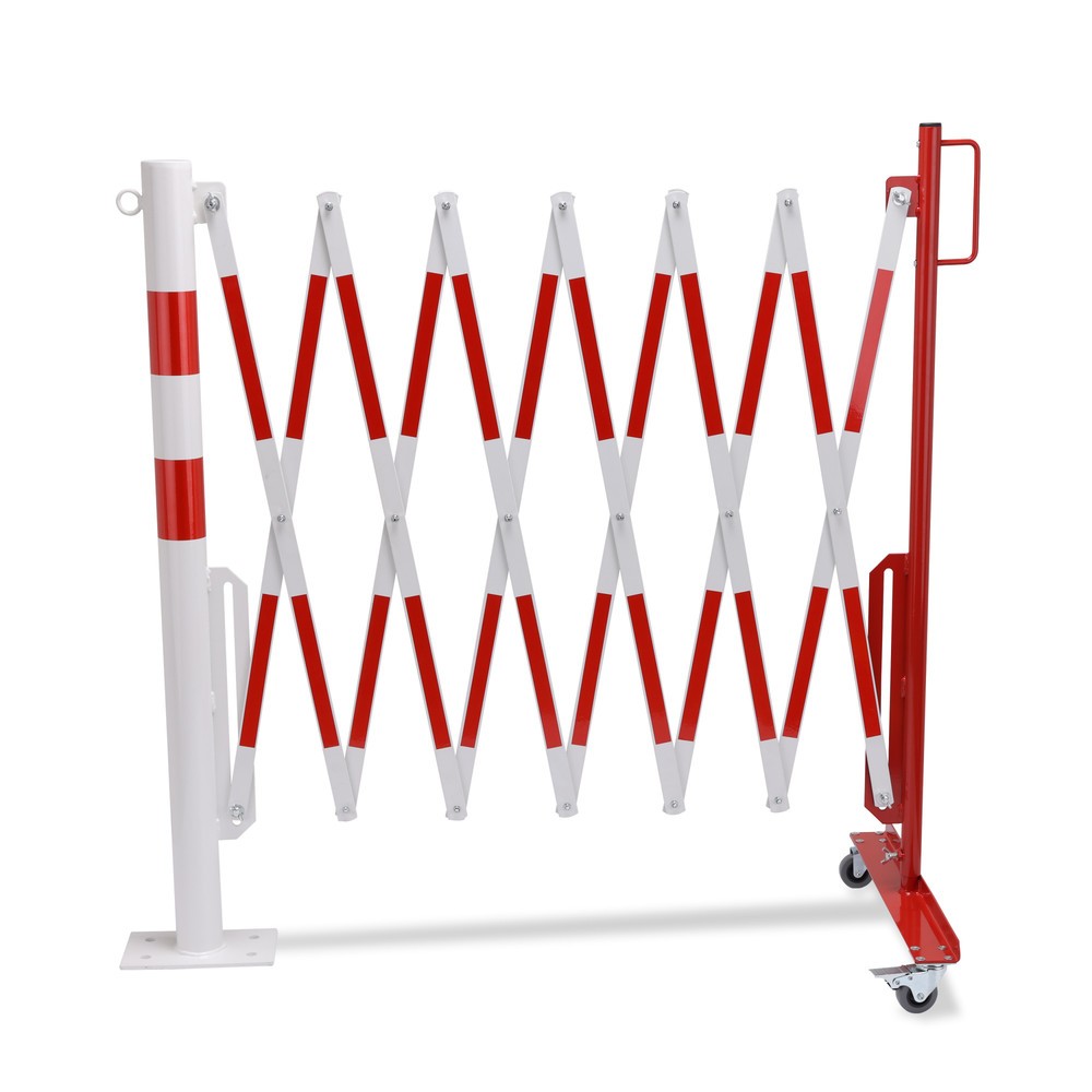 Produktabbildung Nr. 10: Barrière extensible dancop avec potelets, Ø 60 mm, largeur 3 600 mm, rouge/blanc