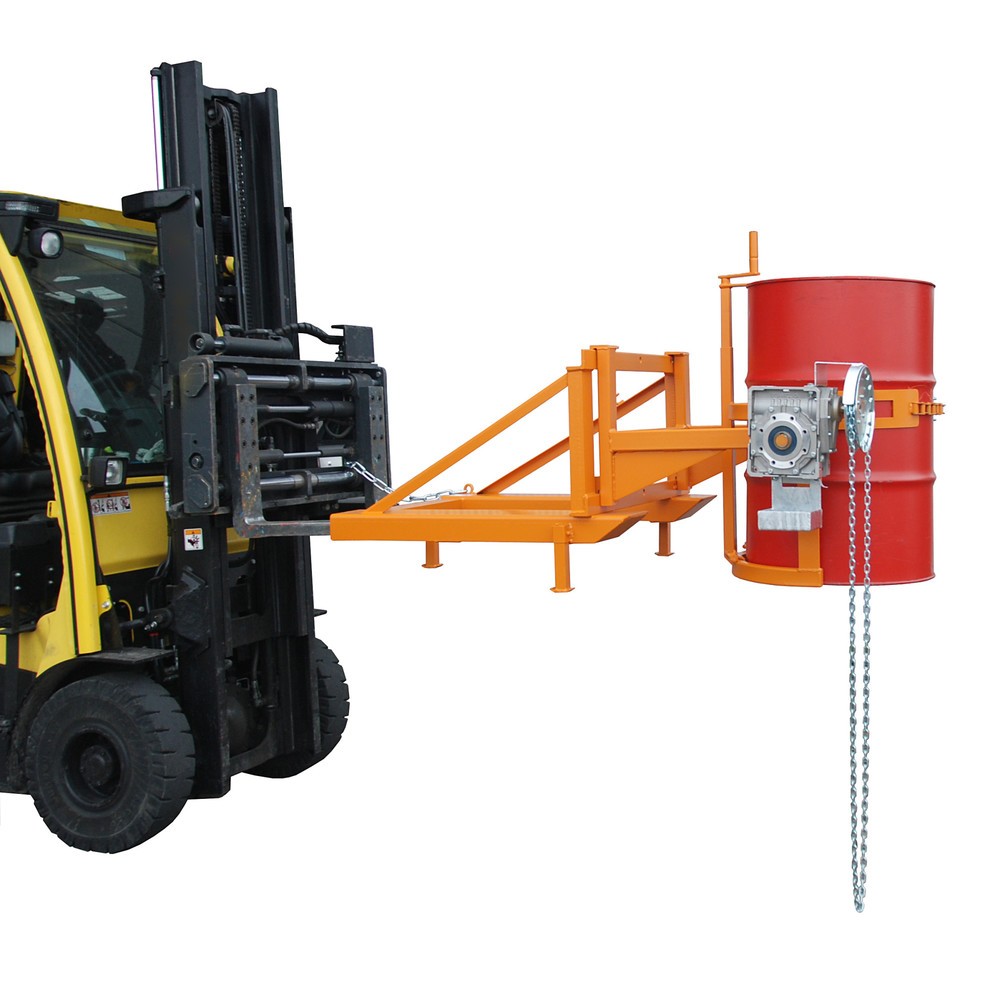 Produktabbildung Nr. 2: Basculeur de fûts Bauer® FD/L-K, peint, jaune-orange
