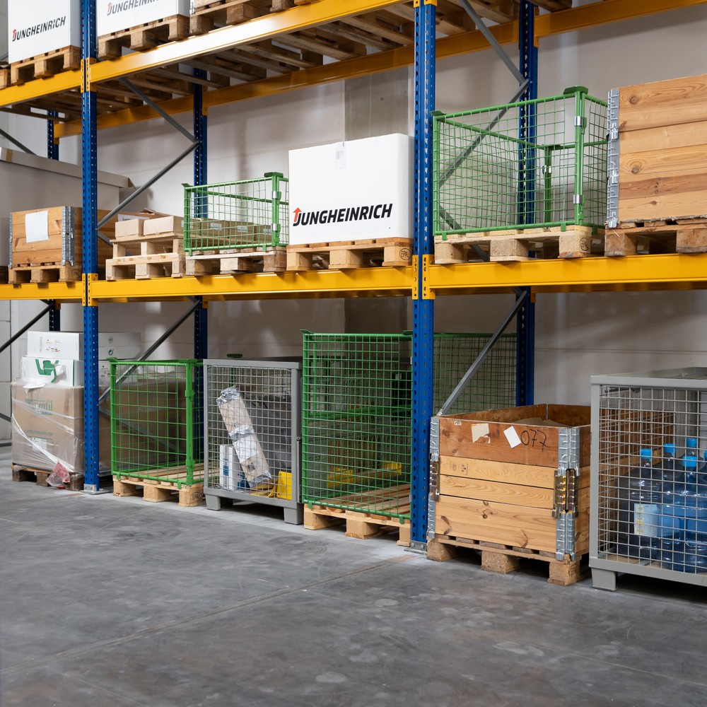 Productafbeelding nr. 8: BASIC opzetframe voor pallets zonder klep, maaswijdte 100 x 100 mm, hxbxd 600 x 1.200 x 800 mm, meigroen