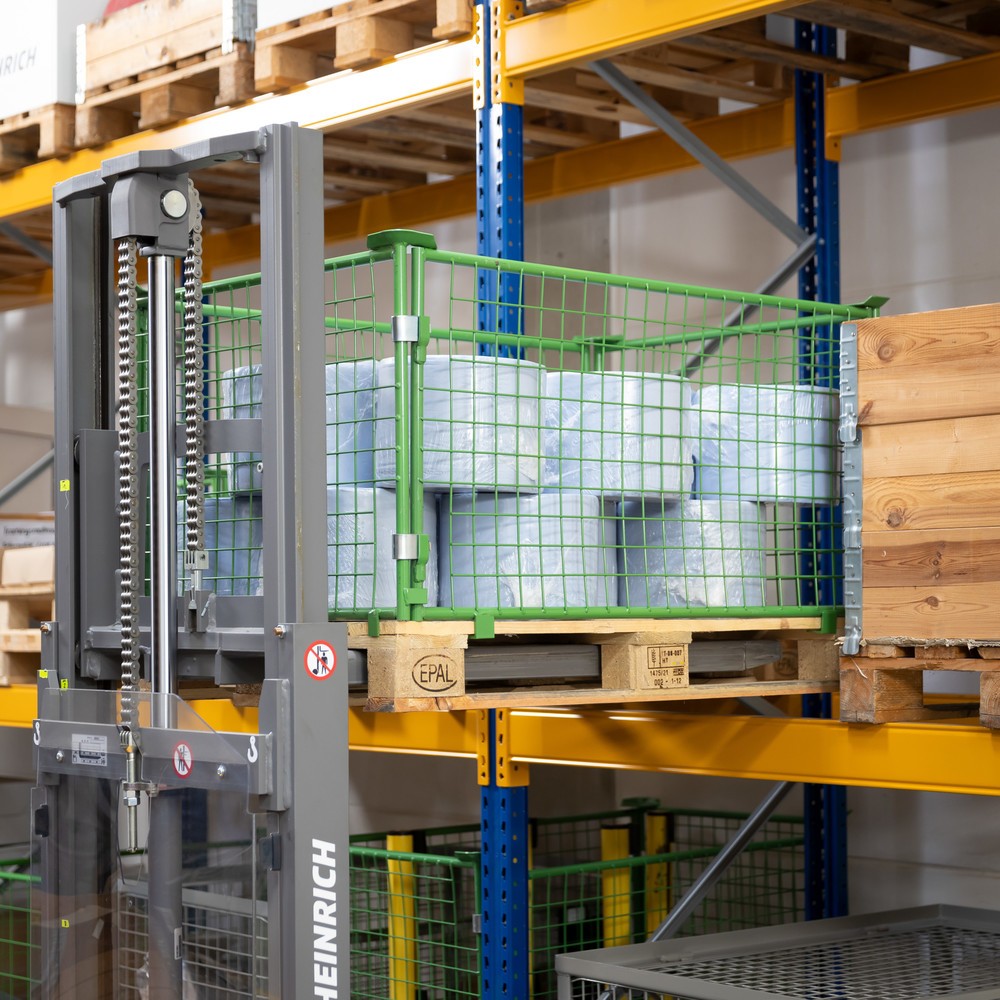 Productafbeelding nr. 9: BASIC opzetframe voor pallets zonder klep, maaswijdte 100 x 100 mm, hxbxd 600 x 1.200 x 800 mm, meigroen