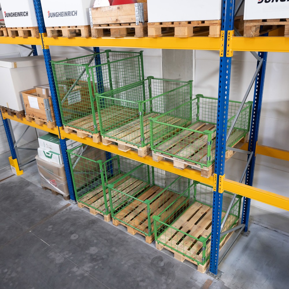 Productafbeelding nr. 11: BASIC opzetframe voor pallets zonder klep, maaswijdte 100 x 100 mm, hxbxd 600 x 1.200 x 800 mm, meigroen