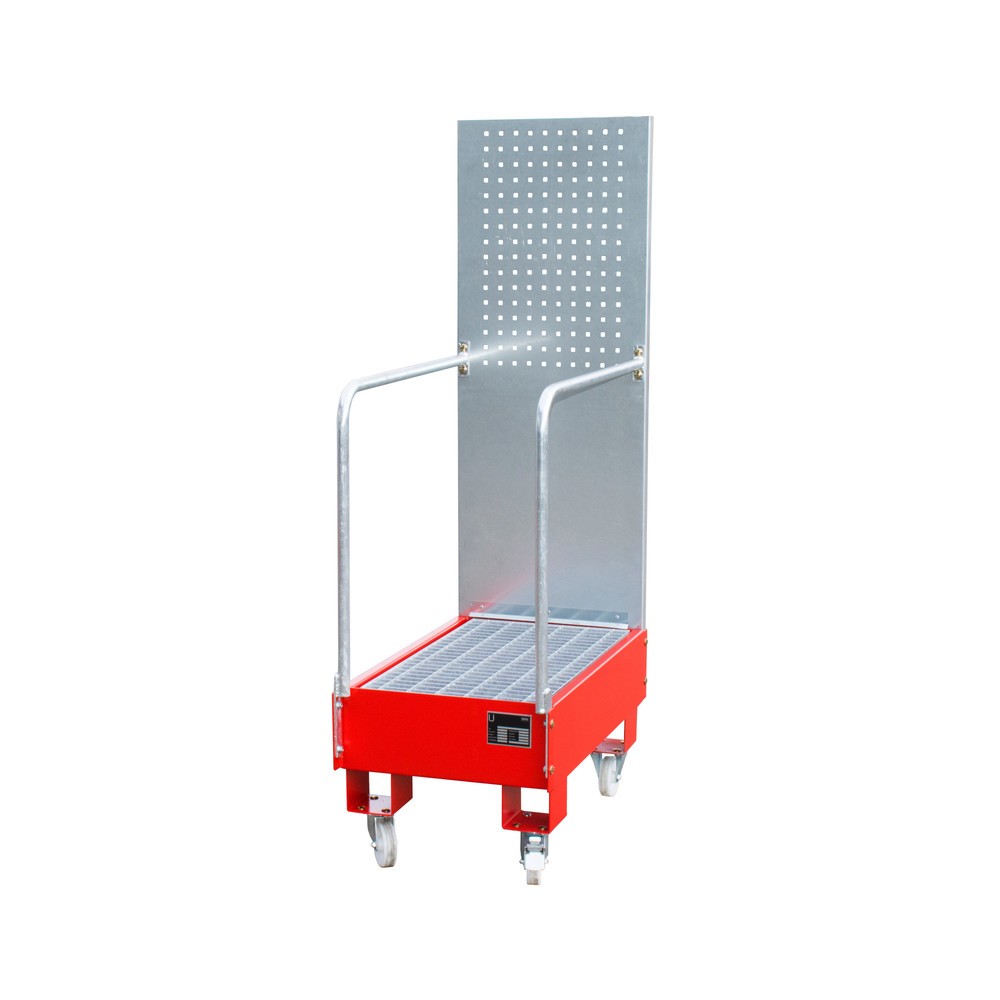 Illustration du produit: Bauer® Bac de rétention avec panneau perforé, 2x60 l, HxlxP 1 685 x 500 x 875 mm, rouge feu