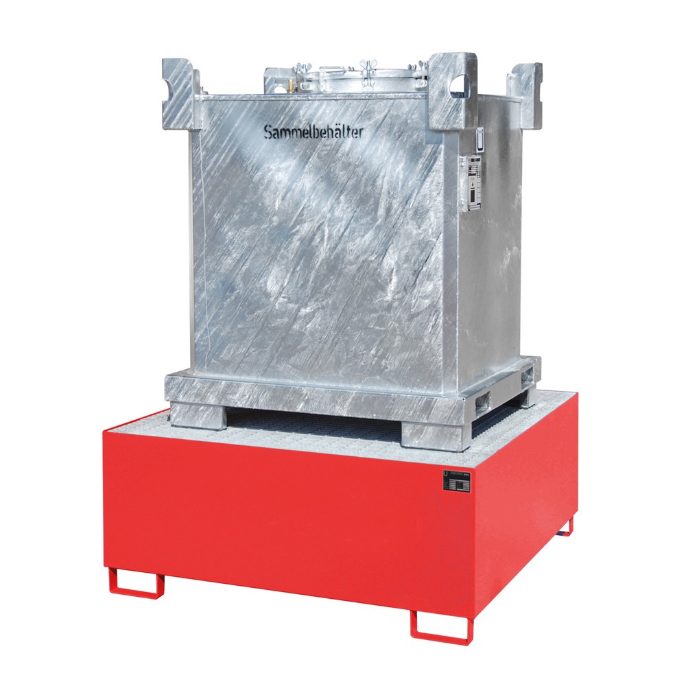 Produktabbildung Nr. 1: Bauer® Bac de rétention en acier pour 1 cuve KTC/IBC, rouge feu