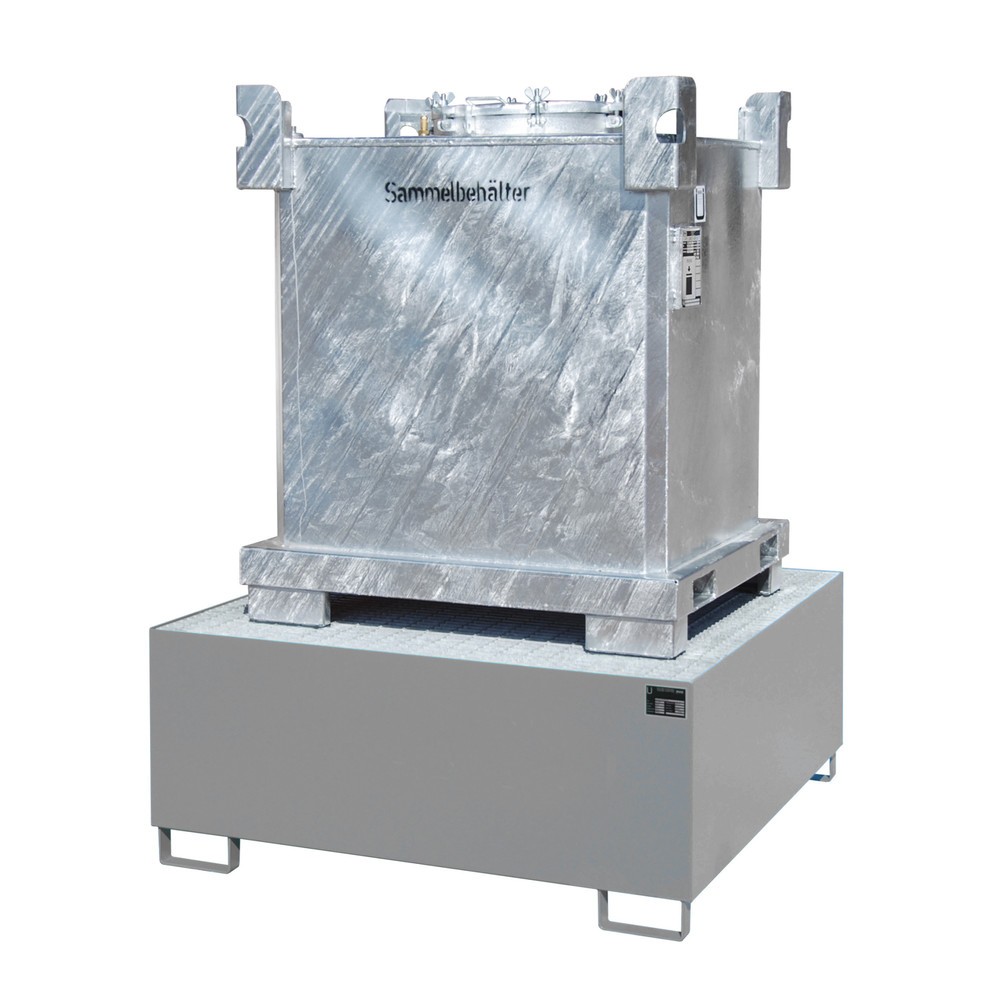 Produktabbildung Nr. 2: Bauer® Bac de rétention en acier pour 1 cuve KTC/IBC, gris souris