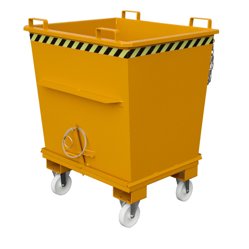 Produktabbildung Nr. 1: Bauer® Benne à fond basculant empilable, peint, volume 1 m³, RAL 2000 orangé jaune