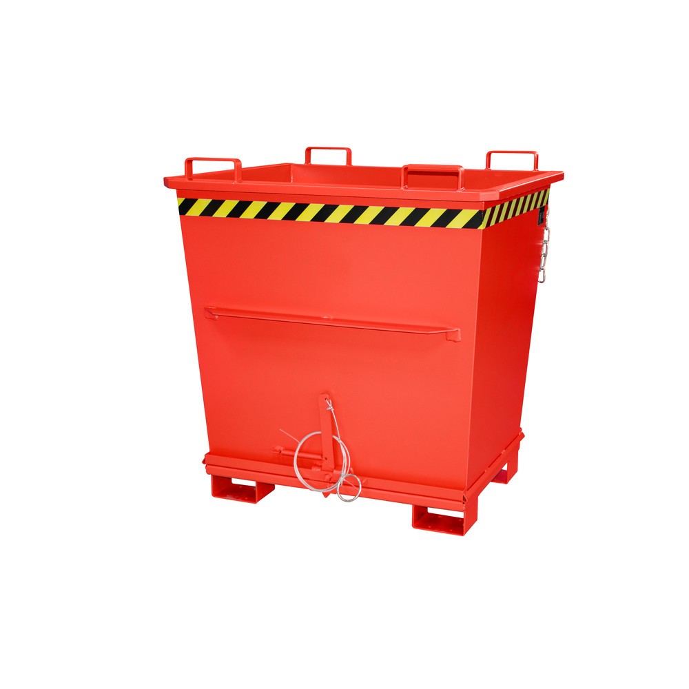 Produktabbildung Nr. 1: Bauer® Benne à fond basculant empilable, peint, volume 1 m³, RAL 3000 rouge feu