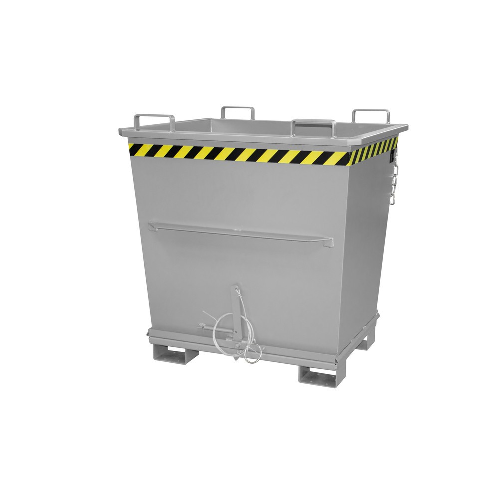 Produktabbildung Nr. 1: Bauer® Benne à fond basculant empilable, peint, volume 1 m³, RAL 7005 gris souris