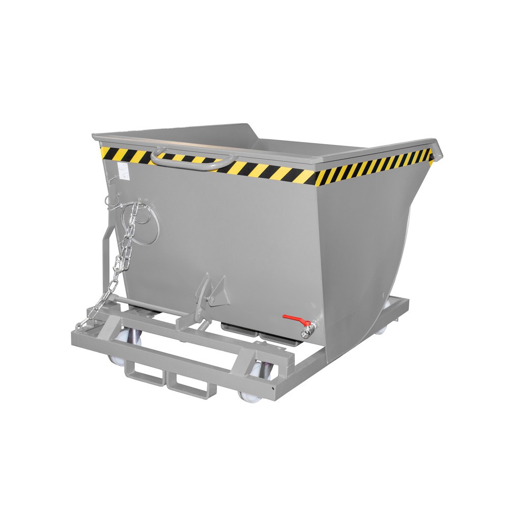 Produktabbildung Nr. 1: Bauer® Benne basculante à copeaux, construction basse, avec entrées de fourche, peint, volume 0,5 m³, RAL 7005 gris souris