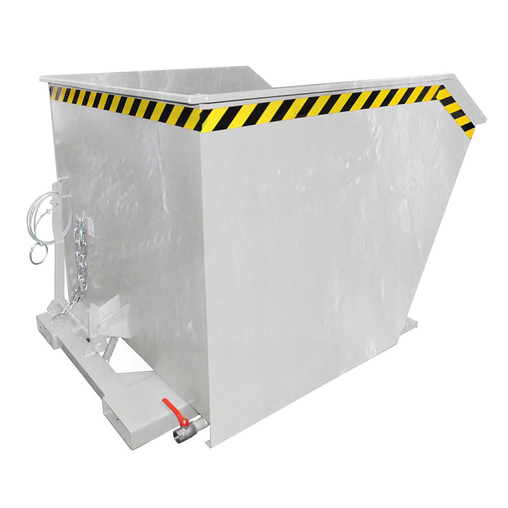 Produktabbildung Nr. 1: Bauer® Benne basculante à copeaux, fond intermédiaire en tôle perforée, galvanisée, capacité de charge 1 500 kg, volume 1 m³